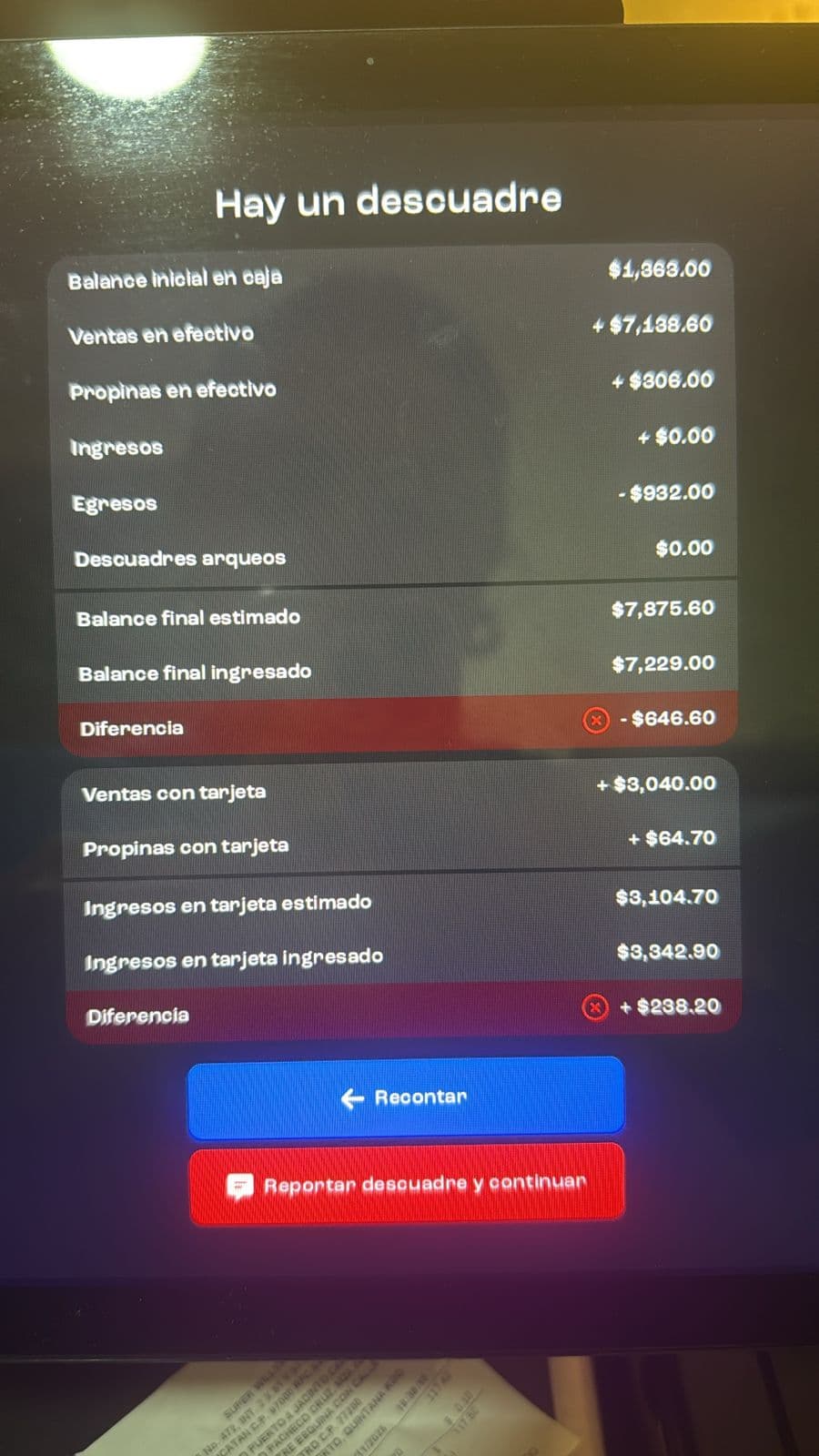 Ticket de Cena taquería